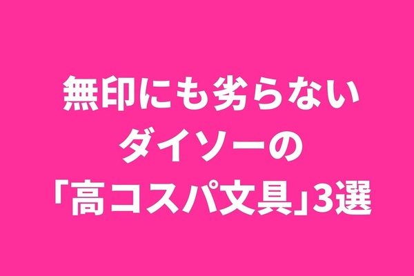 【恩恵は価格の倍以上】無印にも劣らないダイソーの「高コスパ文具」3選 画像