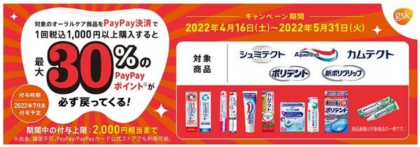 最大PayPayポイントが30％戻ってくるキャンペーン