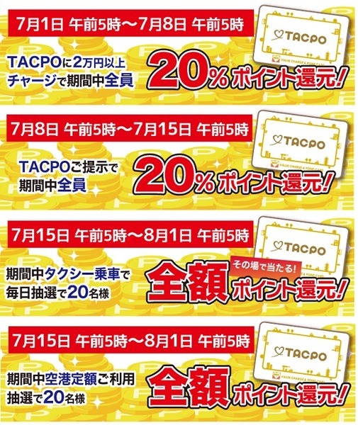 「TACPO」でお得なキャンペーン