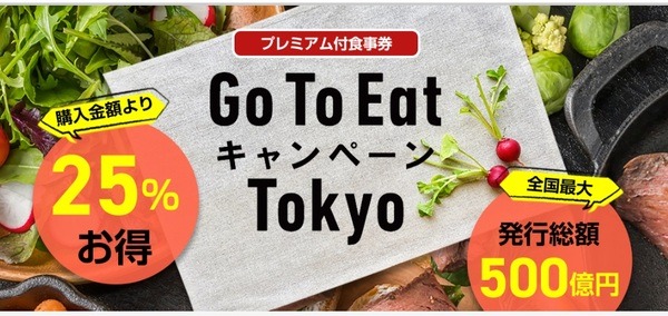 Go To EatキャンペーンTokyoプレミアム付食事券