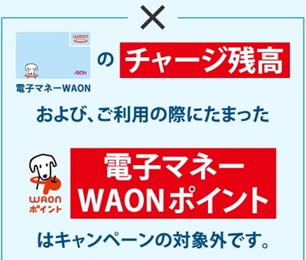 電子マネーWAONポイントはキャンペーンの対象外