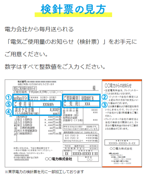 検針票の見方　まちエネ料金シミュレーション