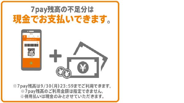 9月30日までは7payでの支払いが可能