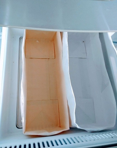 紙袋の冷蔵庫収納