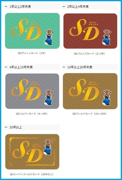 5種類のSDカード