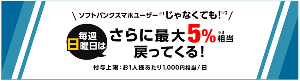 ソフトバンクユーザーでなくとも日曜はお得