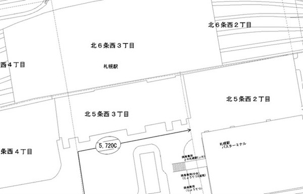 令和2年分の札幌駅前の路線価図
