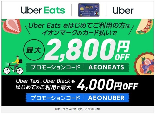 イオンカードのUber Eatsキャンペーン