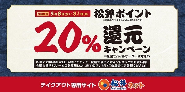 松弁ポイント20％還元キャンペーン